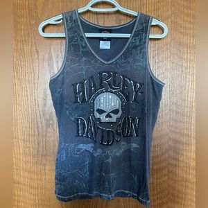 Harley Davidson skull tank top